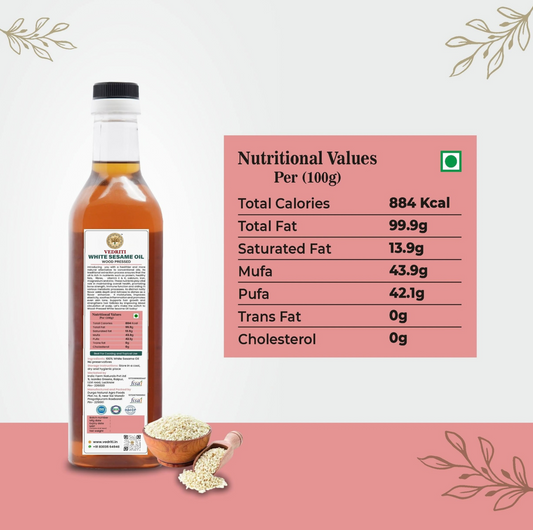Vedriti Wood Pressed White Sesame Oil product information