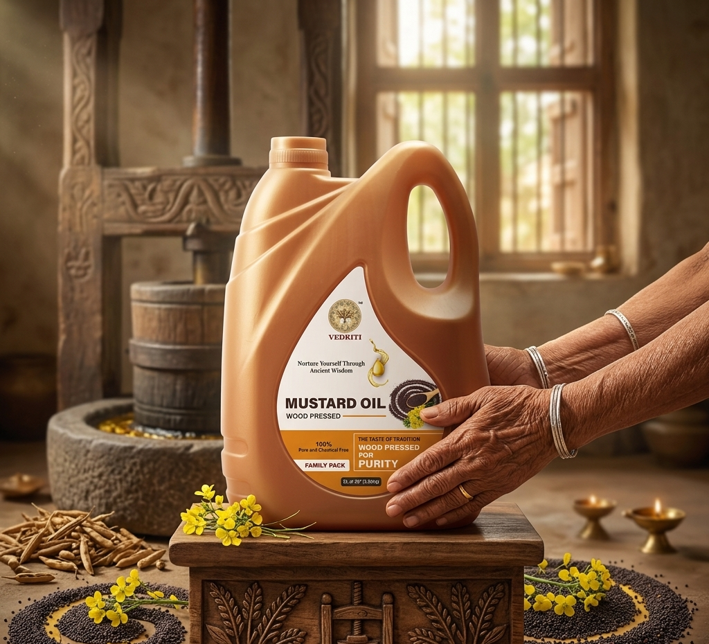 Vedriti Wood- Pressed Black Mustard Oil 5L