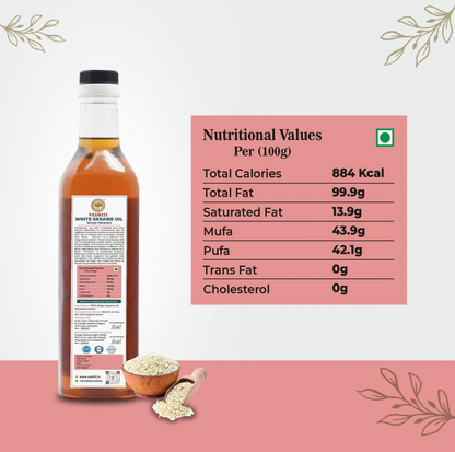 Vedriti Wood Pressed White Sesame Oil product information