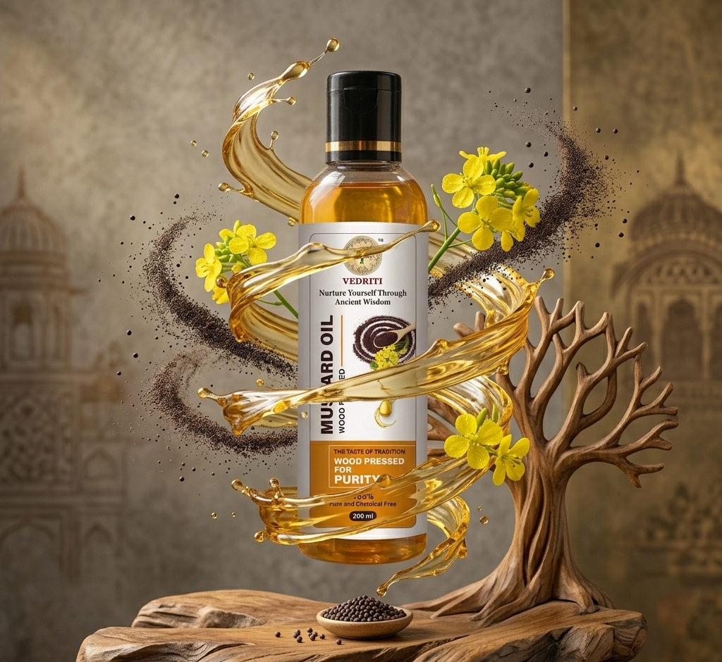 Vedriti Wood Pressed Black Mustard Oil 200ml