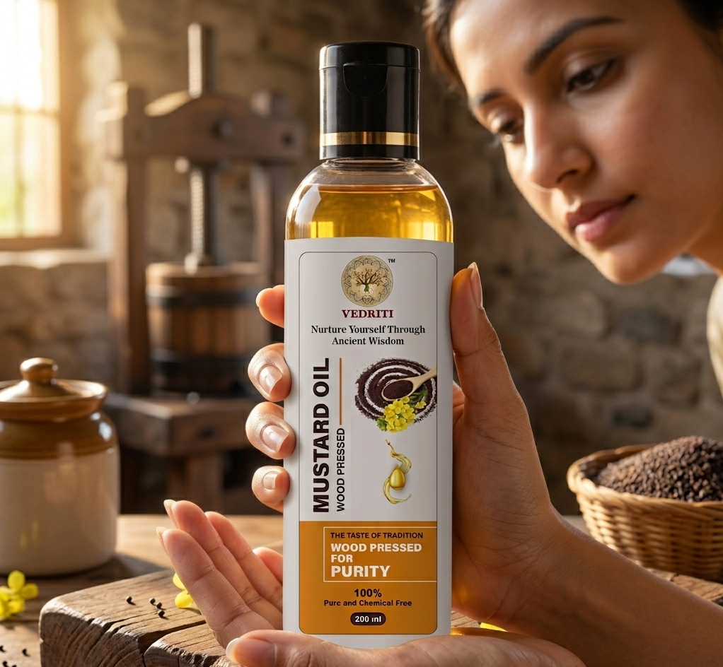 Vedriti Wood Pressed Black Mustard Oil 200ml