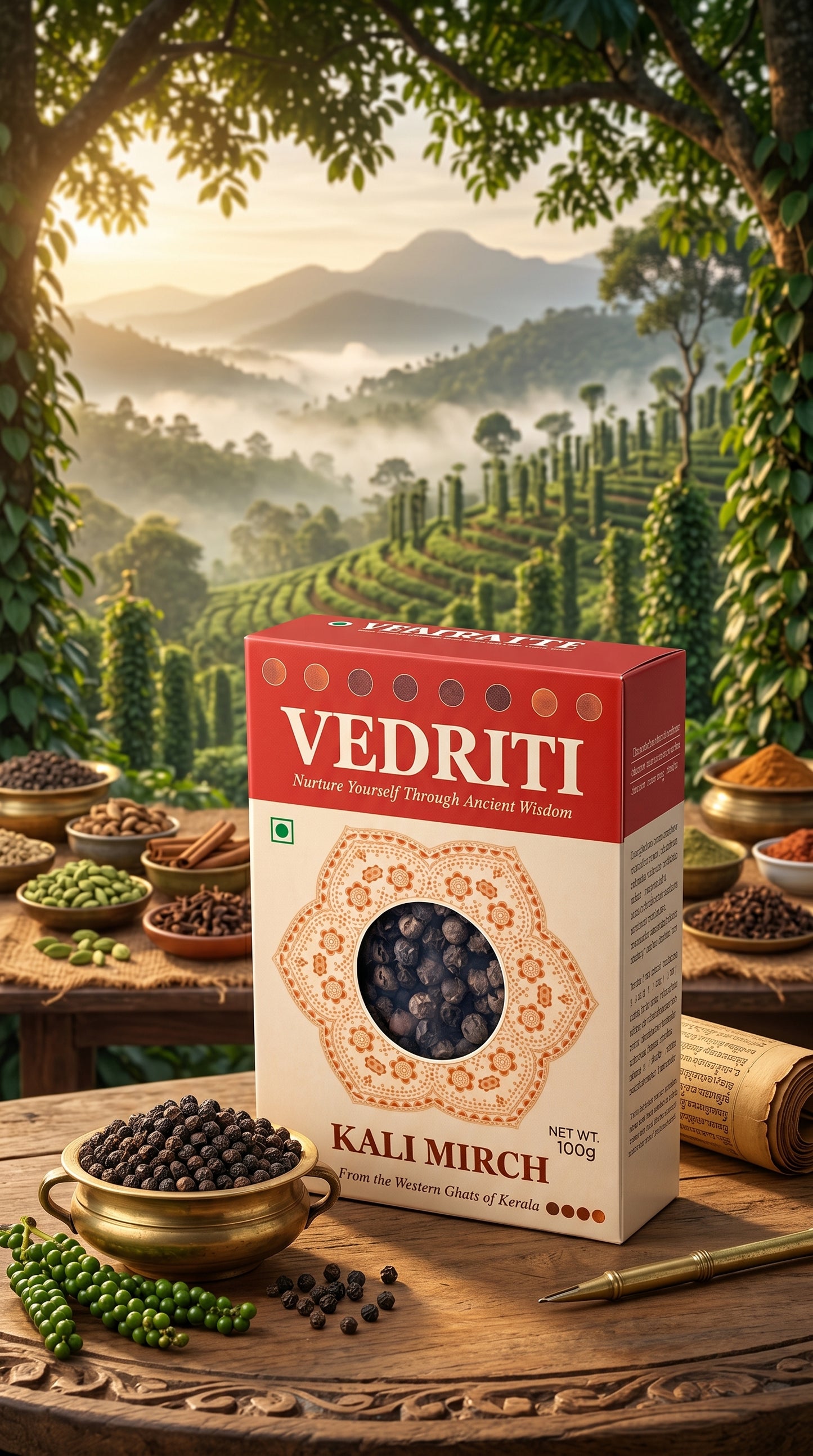 Vedriti Kali Mirch –  Whole Black Pepper 100gm