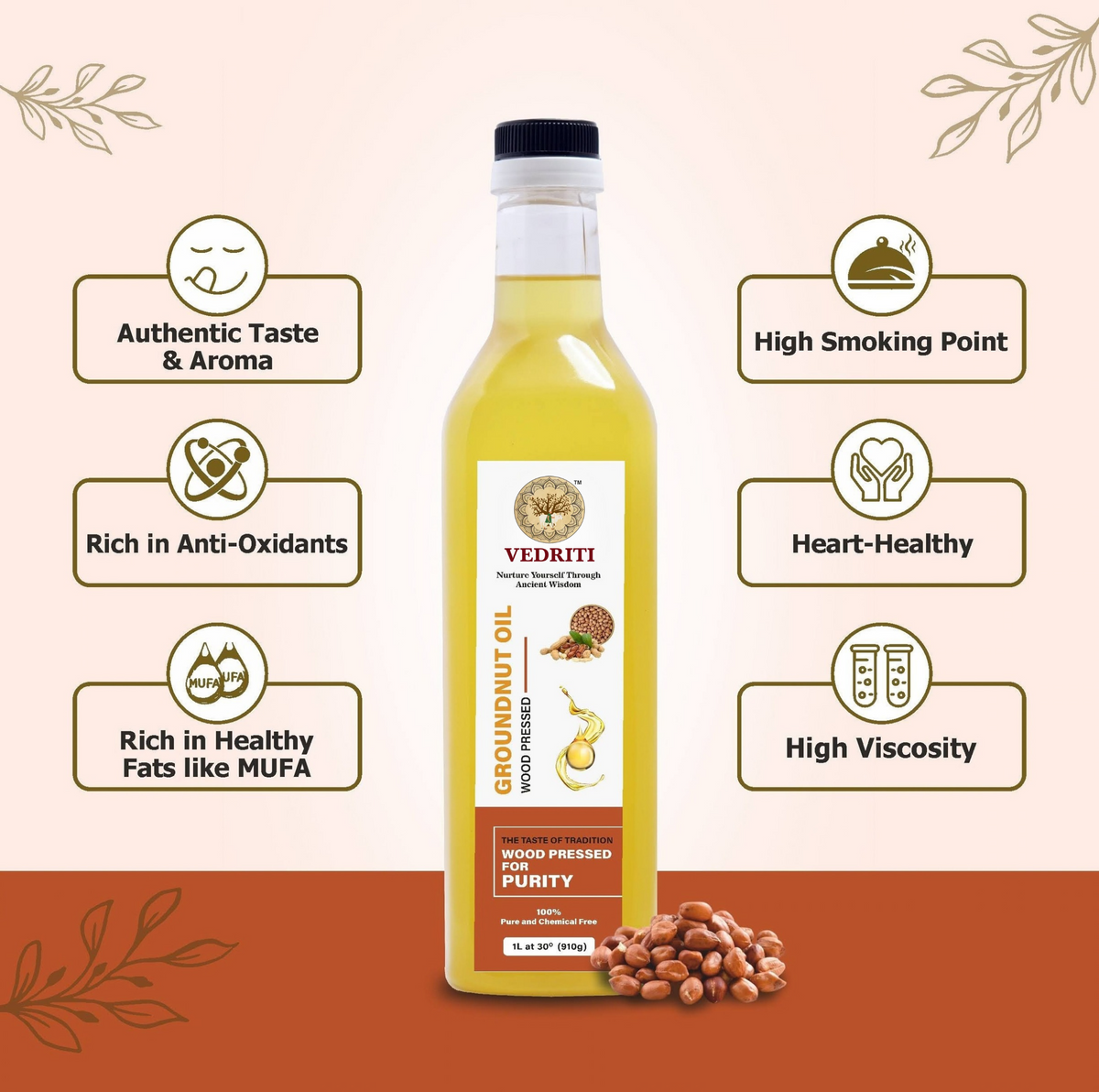 Vedriti wood pressed groundnut oil uses and cooking information