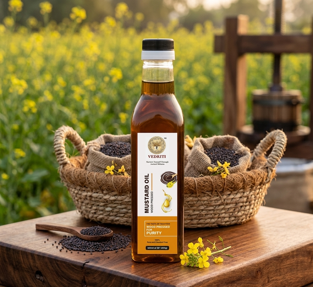 Vedriti Wood Pressed Black Mustard Oil