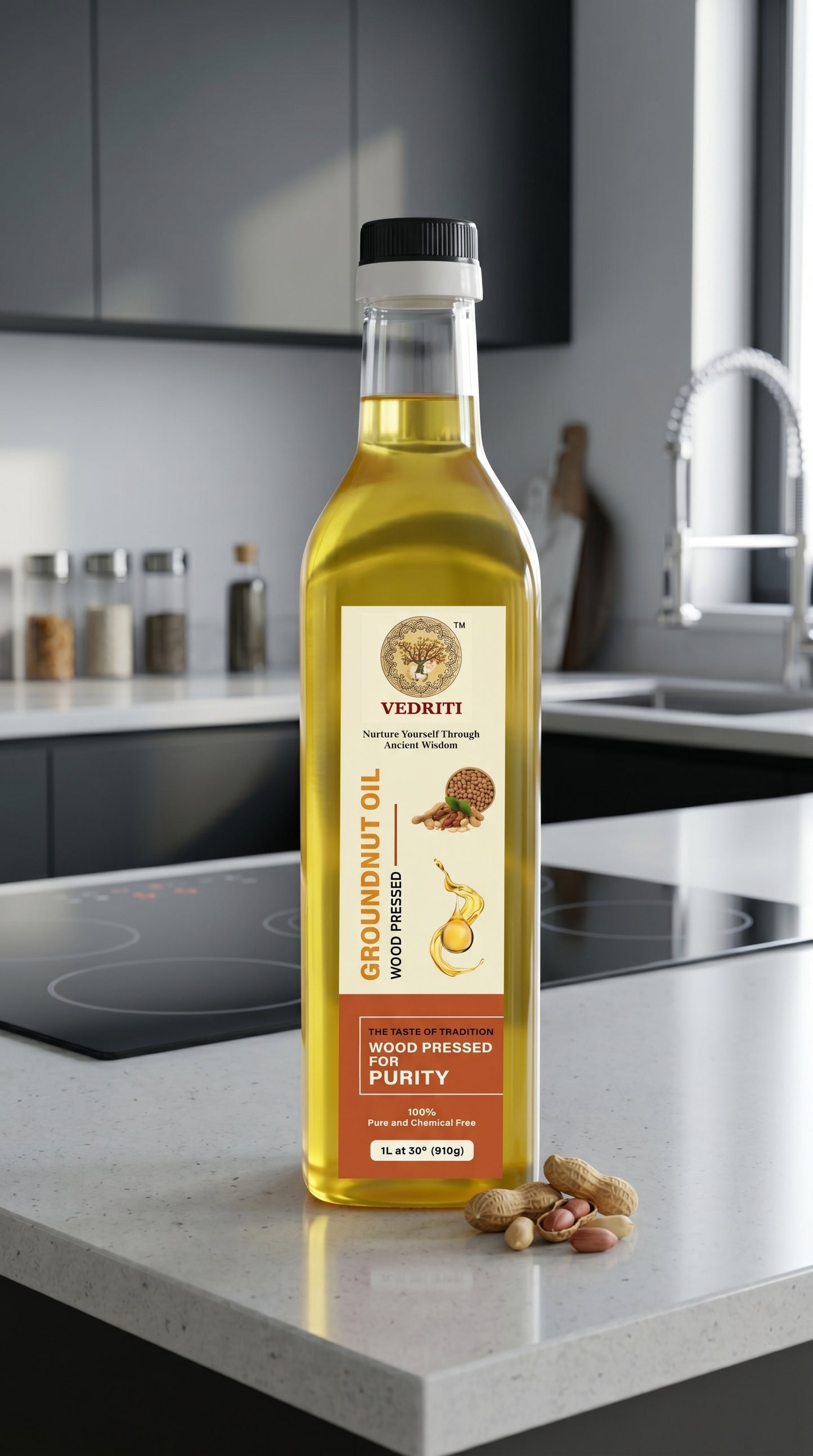 Vedriti Wood Pressed Groundnut Oil 1L