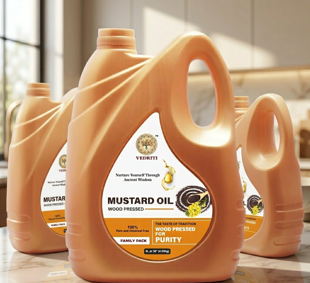 Vedriti Wood- Pressed Black Mustard Oil 5L