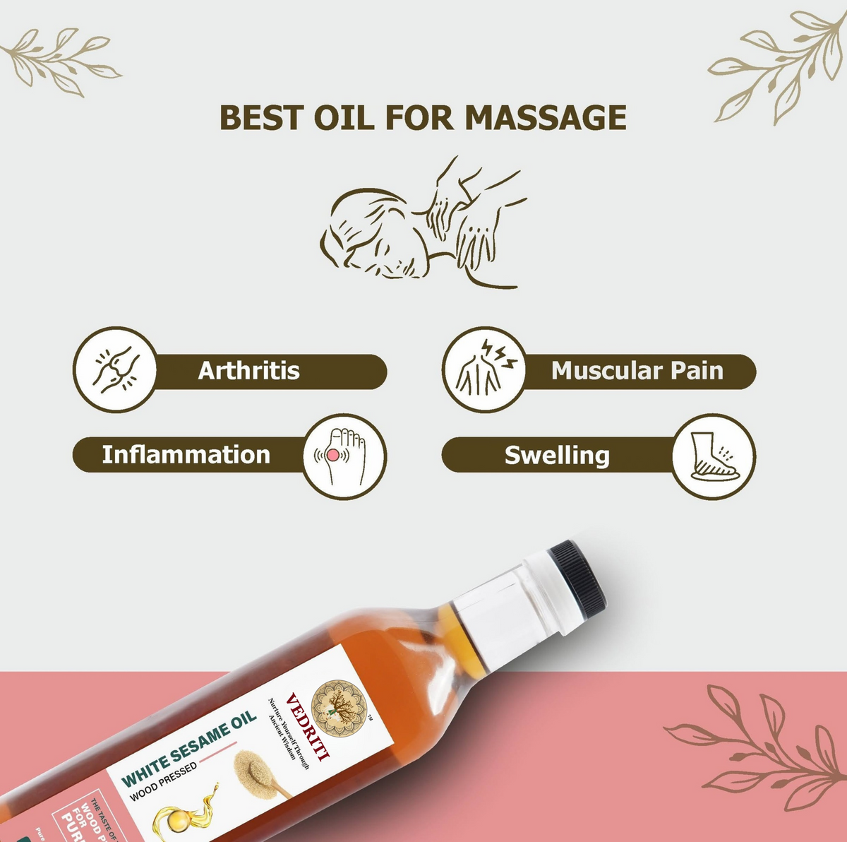 Vedriti Wood Pressed White Sesame Oil product features