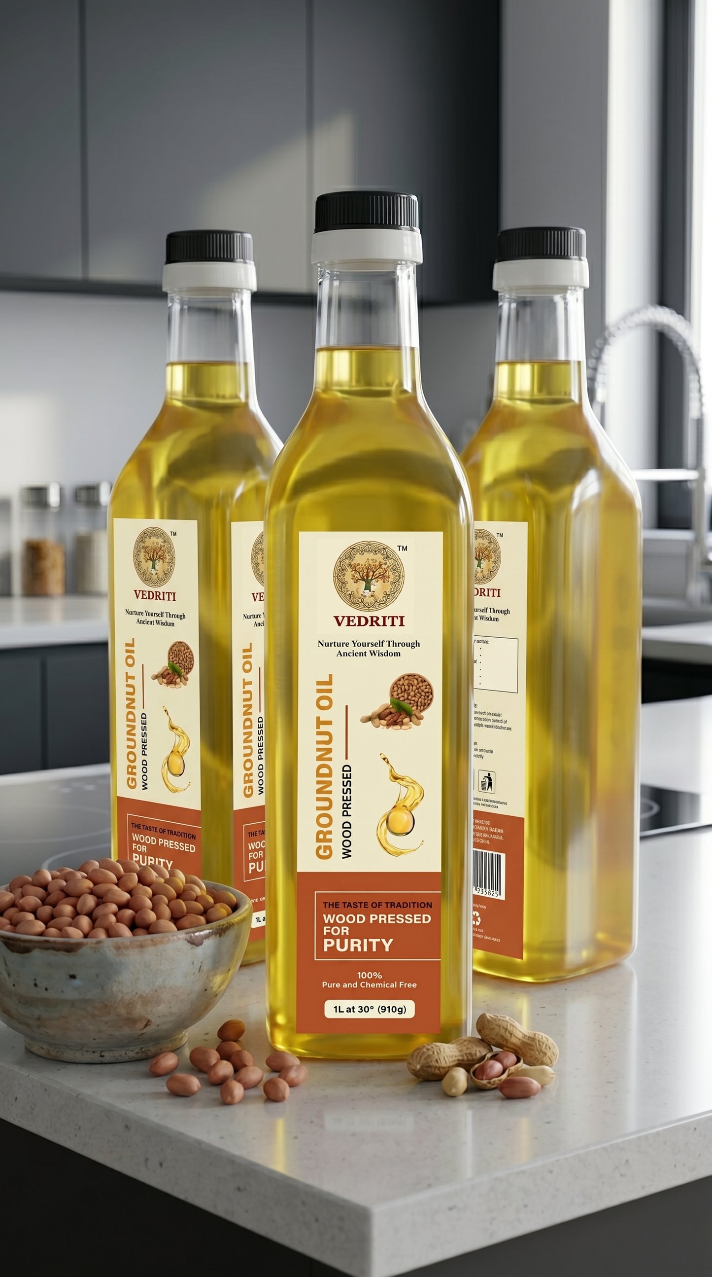 Vedriti Wood Pressed Groundnut Oil 1L